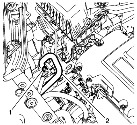Fig. 152: A/C Compressor And Condenser Hose