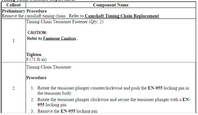 Timing Chain Tensioner Replacement