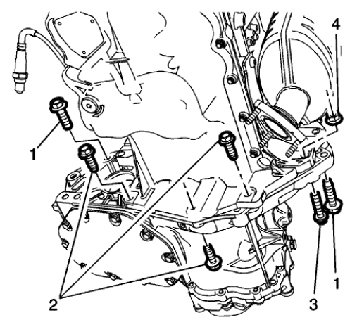 Fig. 172: Lower Transmission Bolts