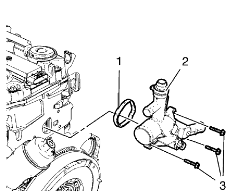 Fig. 269: Water Outlet, Bolts And Seal Ring