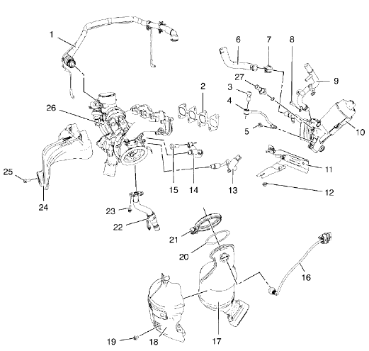 Fig. 10: Identifying Exhaust Side Components - 1.4L LUH and LUJ