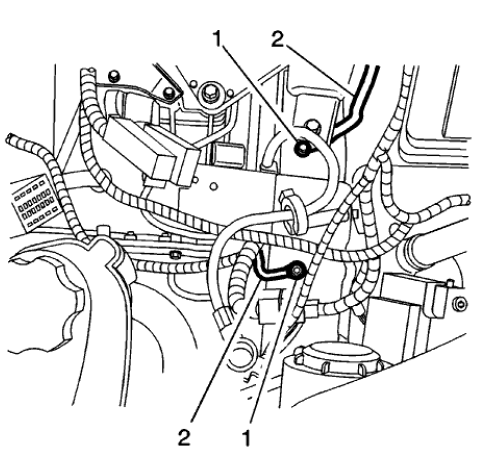 Fig. 147: Wiring Harness And Ground Nuts