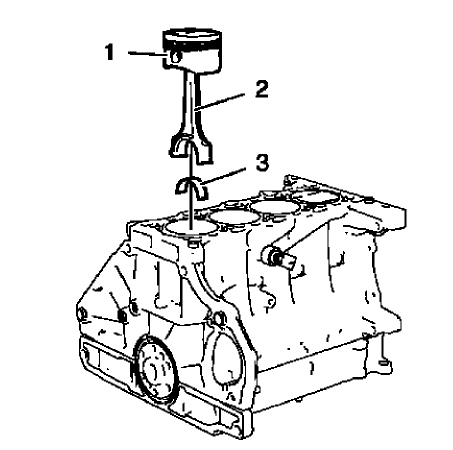 Fig. 313: Pistons, Connecting Rods And Bearings