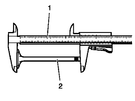 Fig. 324: Measuring Valve Length Using Slide Gauge