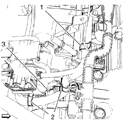 Fig. 34: Turbocharger Wastegate Regulator Solenoid Valve Wiring Harness Plug, Intake Manifold And Fuel Injection Rail Retainer Clips