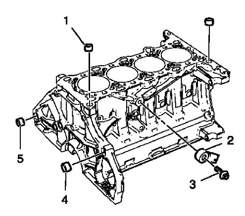 Fig. 332: Knock Sensor, Bolt, Cylinder Head Guide Sleeves And Transmission Guide Sleeves