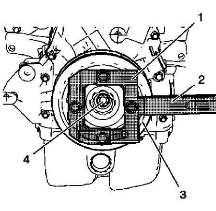 Fig. 446: Crankshaft Balancer, Retainer And Extension