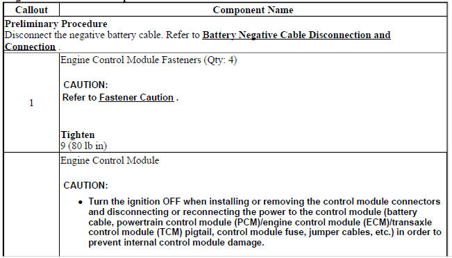 Engine Control Module Replacement