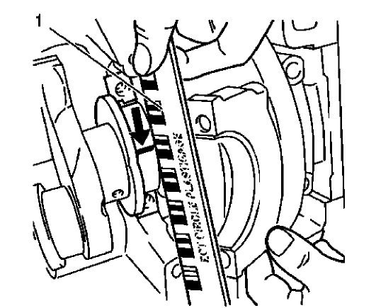 Fig. 363: Measuring Crankshaft Bearing Play Using Measuring Scale