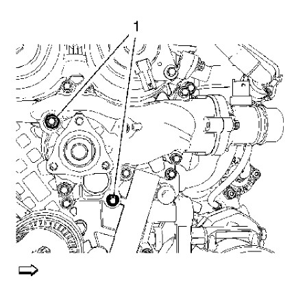 Fig. 78: Identifying Water Pump Bolts