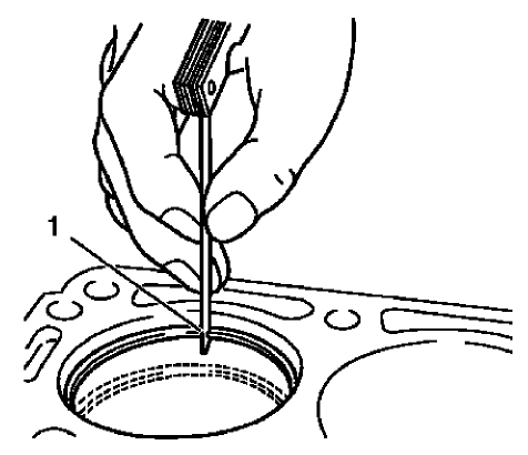 Fig. 341: Measuring Piston Ring End Clearance
