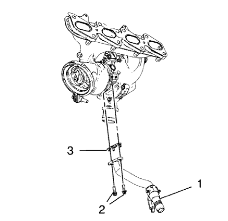Fig. 379: Turbocharger Oil Return Pipe