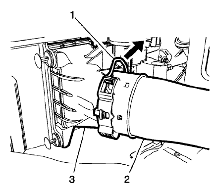 Fig. 116: Charge Air Cooler, Outlet Air Hose & Retainer Spring