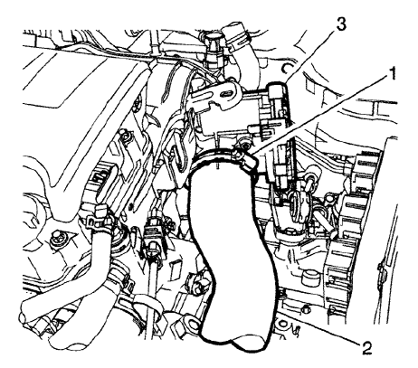 Fig. 118: Charge Air Cooler Outlet Air Hose, Throttle Body & Clamp