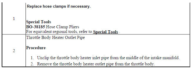 Throttle Body Heater Outlet Pipe Replacement (2H0)