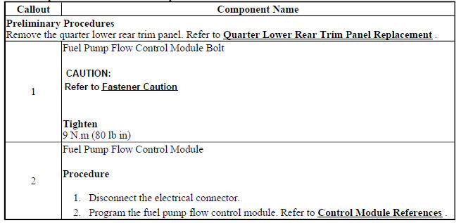 Fuel Pump Flow Control Module Replacement