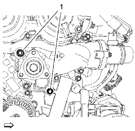 Fig. 443: Identifying Water Pump Bolts