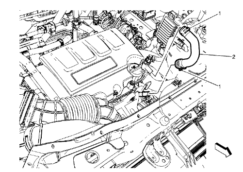 Fig. 23: Engine Oil Cooler Coolant Inlet Hose