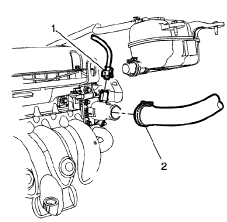 Fig. 52: Thermostat Heating Element Sensor & Radiator Inlet Hose