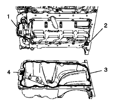 Fig. 421: Engine Front Cover, Oil Suction Gallery And Screw Bore