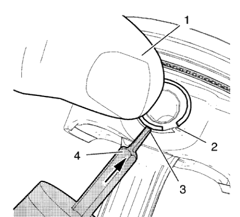 Fig. 346: Pushing Piston Pin Retainer Down With Thumb