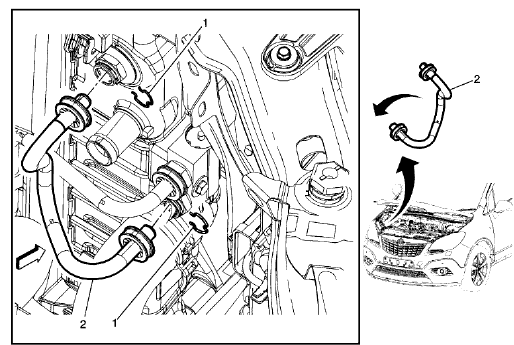 Fig. 32: Transmission Fluid Cooler Hose/Pipe