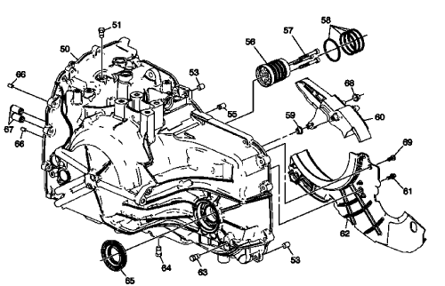 Fig. 2: Transmission Case Assembly -- 6T30 -- Gen 1