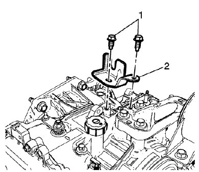 Fig. 17: Range Selector Cable Bracket And Bolts