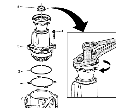 Fig. 59: Transfer Case Rear Output Shaft Housing