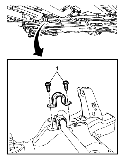 Fig. 6: Stabilizer Shaft Insulator Bracket And Bolts