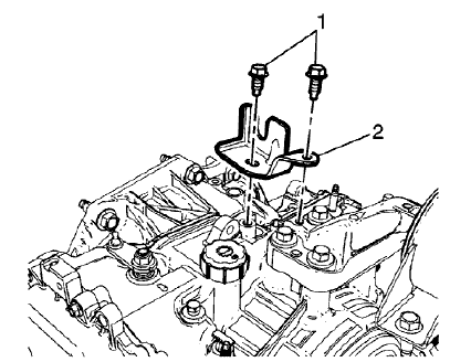 Fig. 18: Range Selector Cable Bracket And Bolts