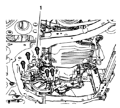 Fig. 60: Transmission Bracket Bolts