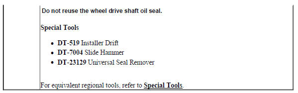 Front Wheel Drive Shaft Seal Replacement - Right Side (FWD)