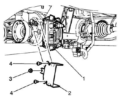 Fig. 4: Differential Clutch Control Module Shield