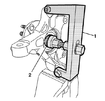Fig. 10: Steering Knuckle Assembly & Wheel Hub/Bearing Remover Kit