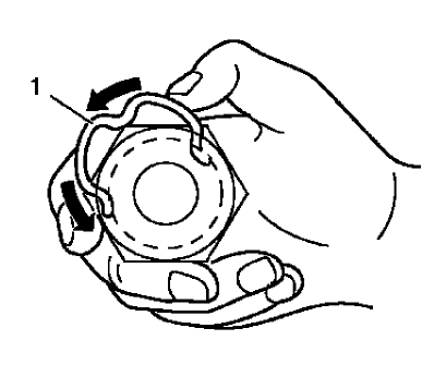 Fig. 23: Rotating Automatic Transmission Oil Cooler Fitting Retaining Ring