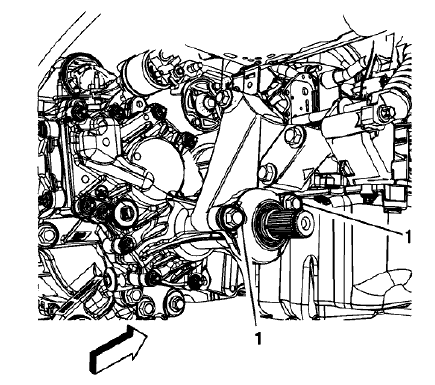 Fig. 12: Front Wheel Drive Intermediate Shaft Housing Fasteners