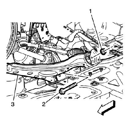 Fig. 22: Front Lower Control Arm Rear Nut And Bolt