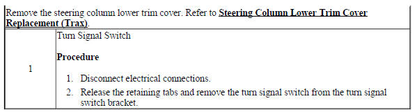 Turn Signal Switch Replacement (Trax)