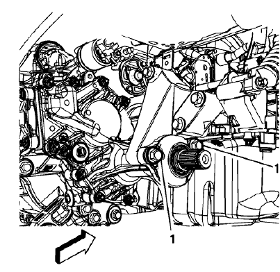 Fig. 17: Front Wheel Drive Intermediate Shaft Housing Fasteners