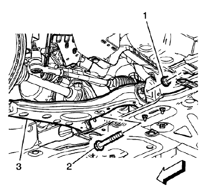 Fig. 28: Front Lower Control Arm Rear Nut And Bolt