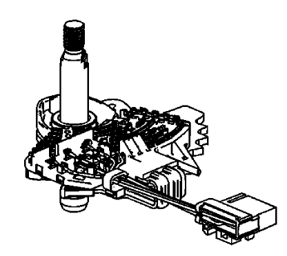 Fig. 3: View Of Manual Shift Detent Lever W/ Shaft Position Switch Assembly