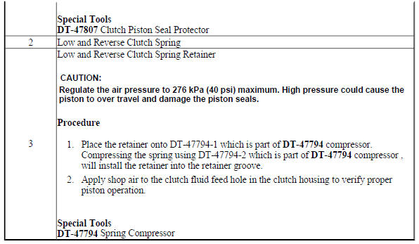 Low and Reverse Clutch Piston Installation