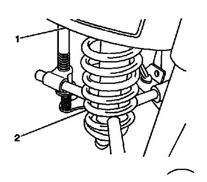 Fig. 42: Compressing/Releasing Lower Part Of Shock Spring