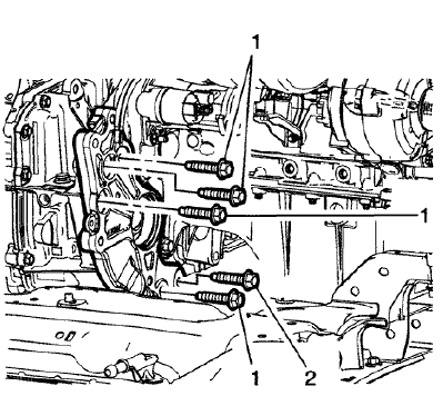 Fig. 37: Transmission Bracket Fasteners