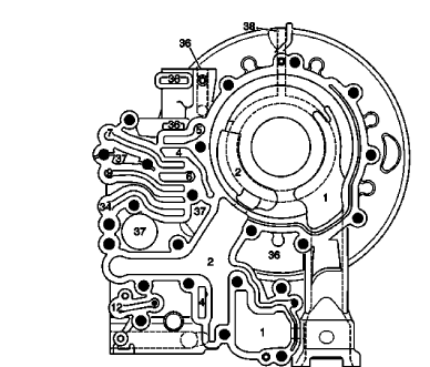 Fig. 18: Fluid Pump Body -- Fluid Pump Cover Side
