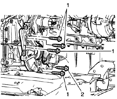 Fig. 56: Transmission Bracket Fasteners