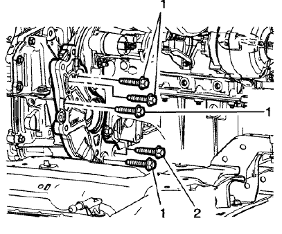 Fig. 61: Transmission Bracket Fasteners