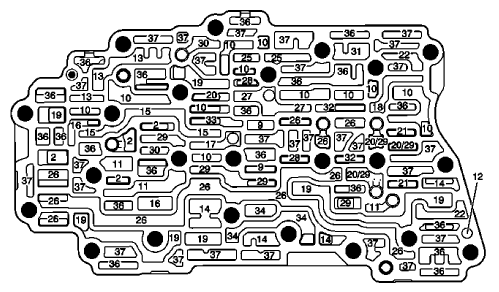 Fig. 24: Control Valve Body -- Channel Plate Side