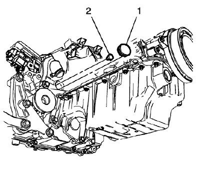 Fig. 69: Flywheel Bolts And Hole Cover